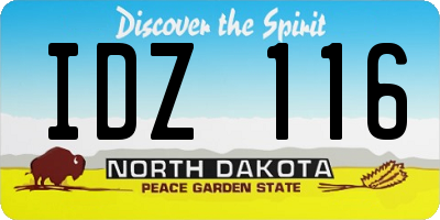 ND license plate IDZ116