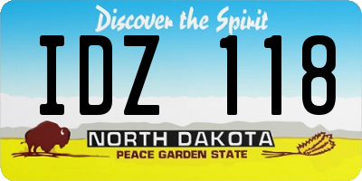 ND license plate IDZ118