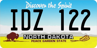 ND license plate IDZ122