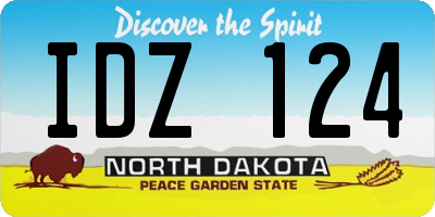ND license plate IDZ124