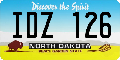 ND license plate IDZ126