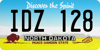 ND license plate IDZ128