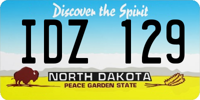 ND license plate IDZ129