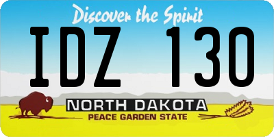 ND license plate IDZ130