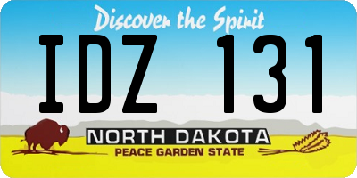 ND license plate IDZ131