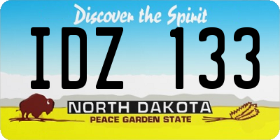 ND license plate IDZ133