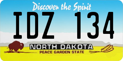 ND license plate IDZ134