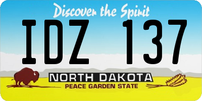 ND license plate IDZ137