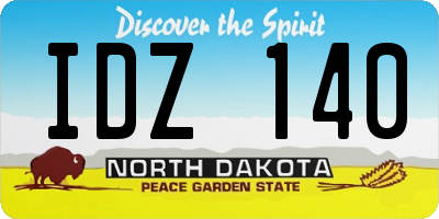 ND license plate IDZ140