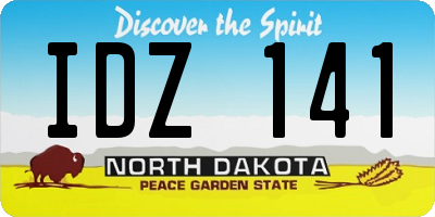 ND license plate IDZ141