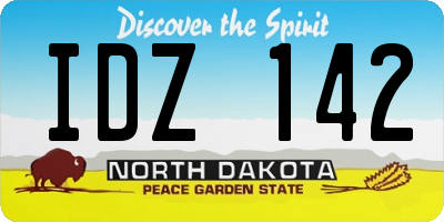ND license plate IDZ142