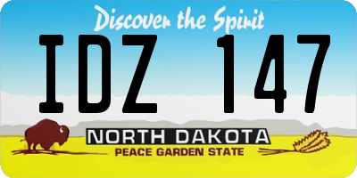 ND license plate IDZ147