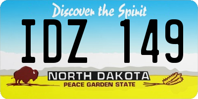 ND license plate IDZ149