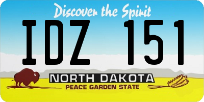ND license plate IDZ151