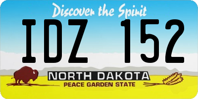 ND license plate IDZ152