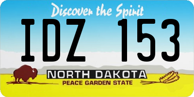 ND license plate IDZ153