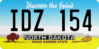 ND license plate IDZ154