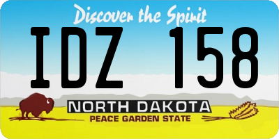 ND license plate IDZ158
