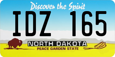 ND license plate IDZ165