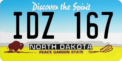ND license plate IDZ167