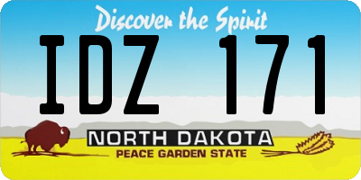 ND license plate IDZ171