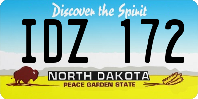ND license plate IDZ172
