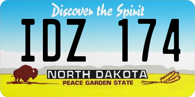 ND license plate IDZ174