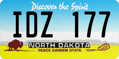 ND license plate IDZ177