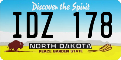 ND license plate IDZ178