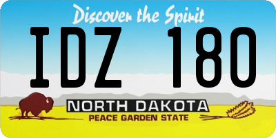 ND license plate IDZ180