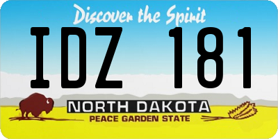 ND license plate IDZ181