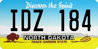 ND license plate IDZ184
