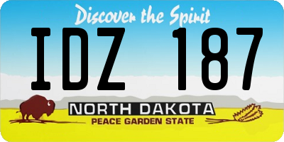 ND license plate IDZ187