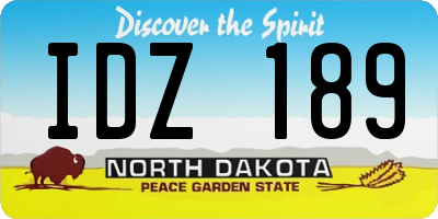 ND license plate IDZ189