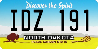ND license plate IDZ191