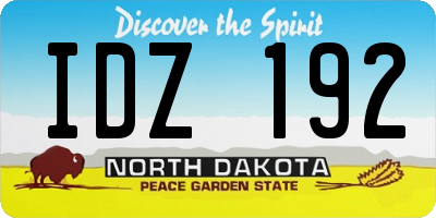 ND license plate IDZ192