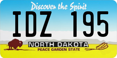 ND license plate IDZ195