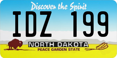 ND license plate IDZ199