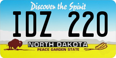 ND license plate IDZ220