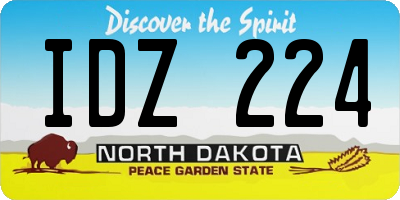 ND license plate IDZ224