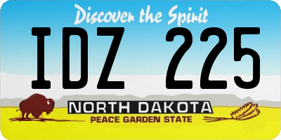 ND license plate IDZ225