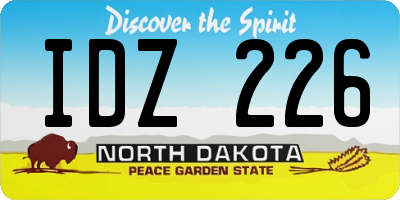 ND license plate IDZ226