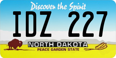 ND license plate IDZ227