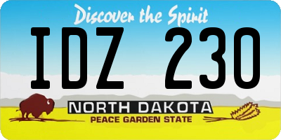 ND license plate IDZ230