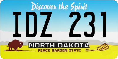 ND license plate IDZ231