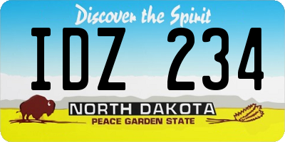 ND license plate IDZ234