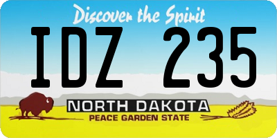 ND license plate IDZ235