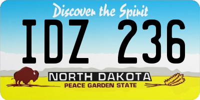 ND license plate IDZ236
