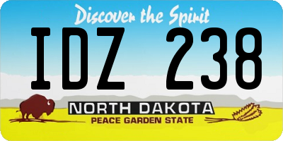 ND license plate IDZ238