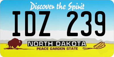 ND license plate IDZ239